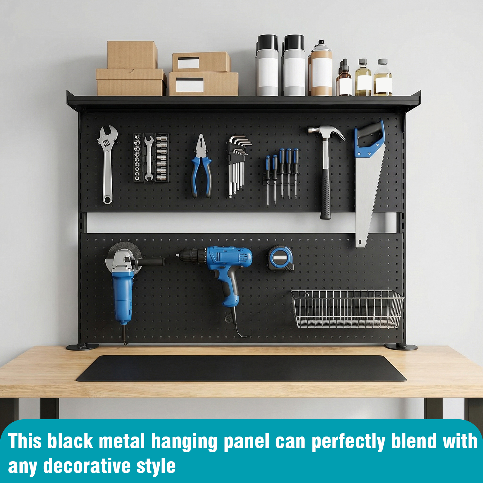 Gaming Office Accessories - Desk Pegboard with Monitor Stands Computer