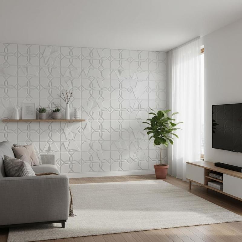 Gaming Accessories Pack - Mattet White Three-Dimensional Wall Siding 11.81x11.81