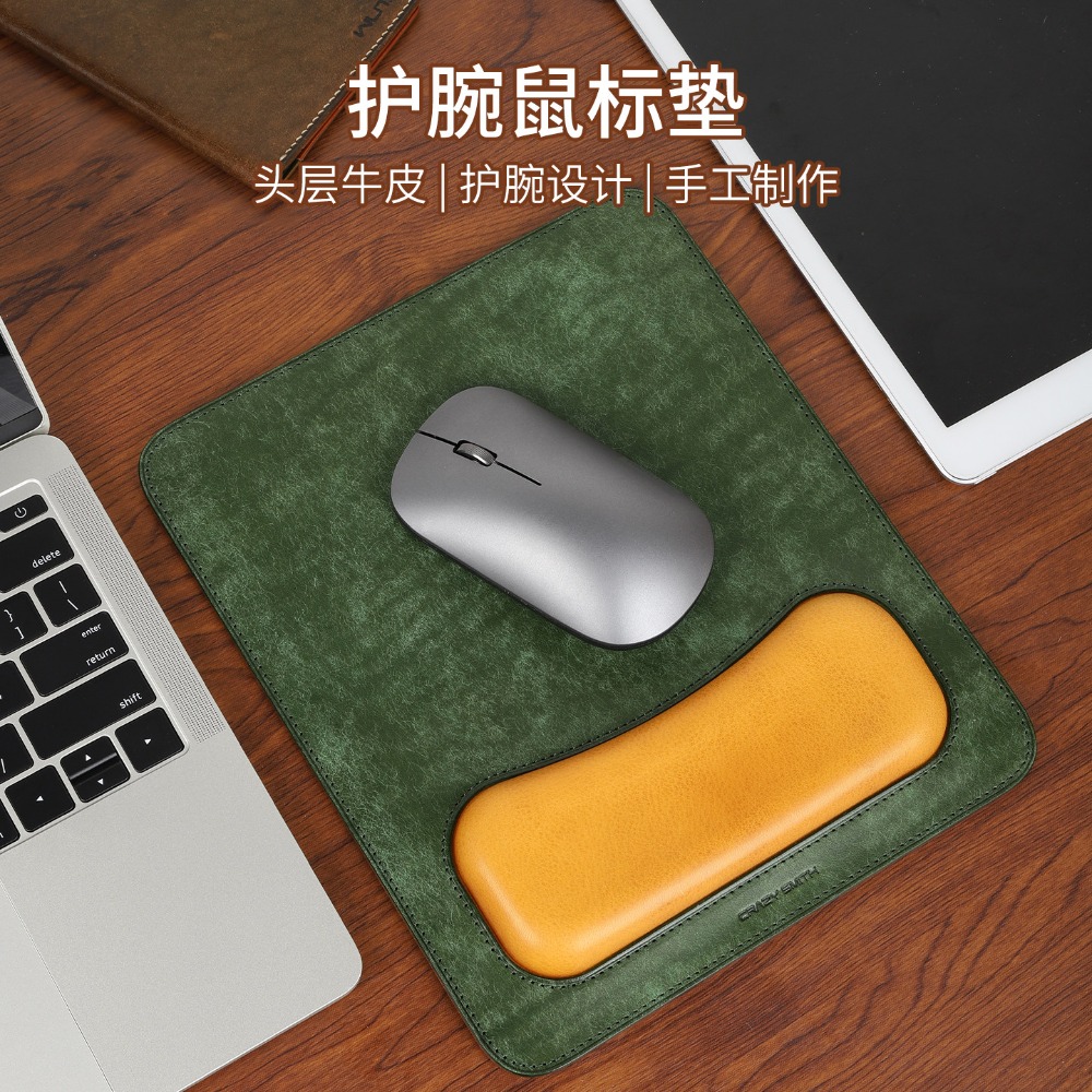 Handmade Genuine Cowhide Mouse - Wrist Rest Ergonomic reseña y precio
