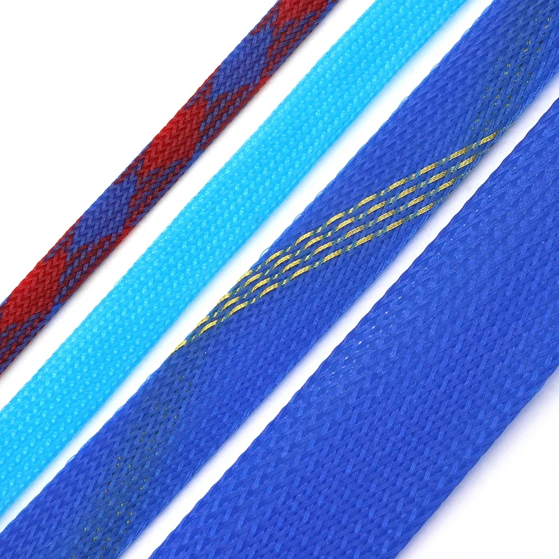 1/5/10M Blue-Gold-Red PET Brai - Cable Sleeve Braided reseña y precio