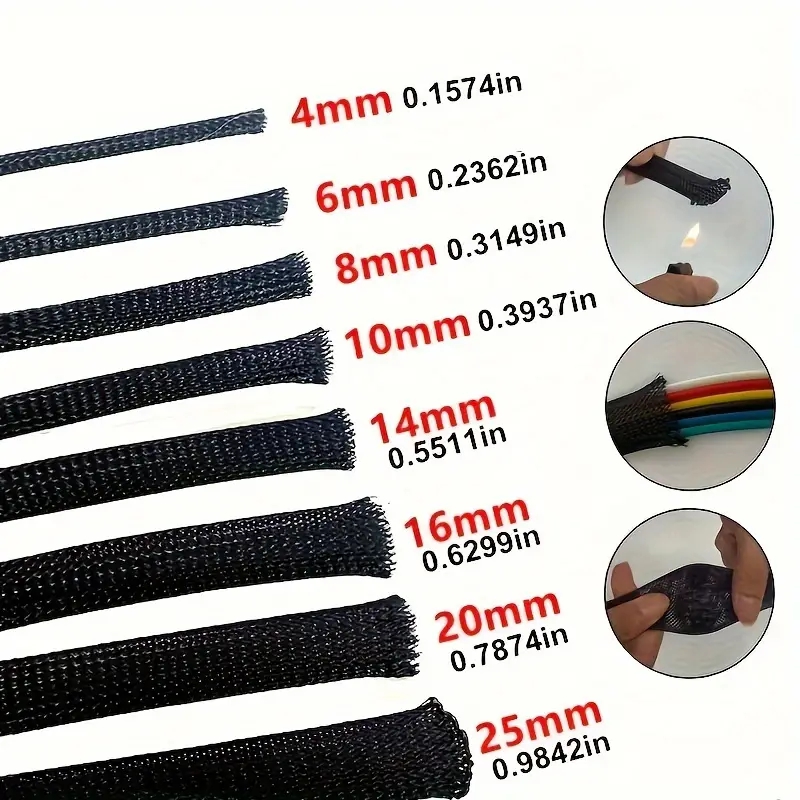 10m 32.8ft Pet Braided Mesh Sl - Cable Sleeve Braided reseña y precio