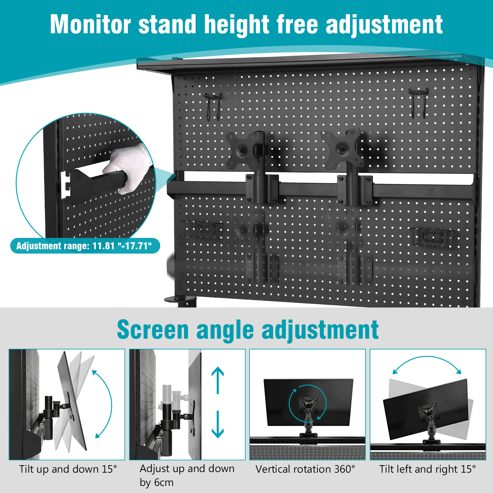 Desk Pegboard with Monitor Sta - Gaming Office Accessories reseña y precio