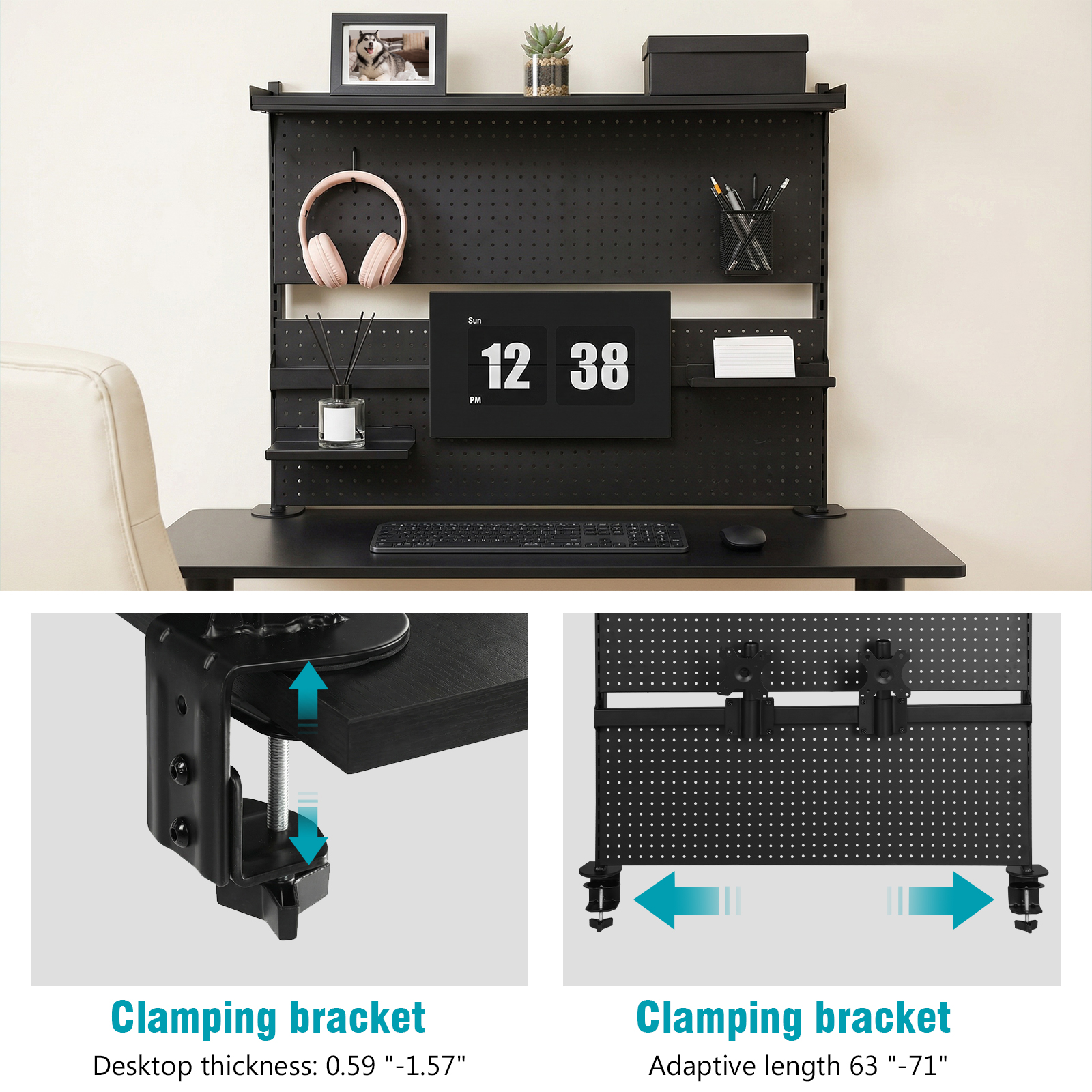 Desk Pegboard with Monitor Sta - Gaming Office Accessories reseña y precio