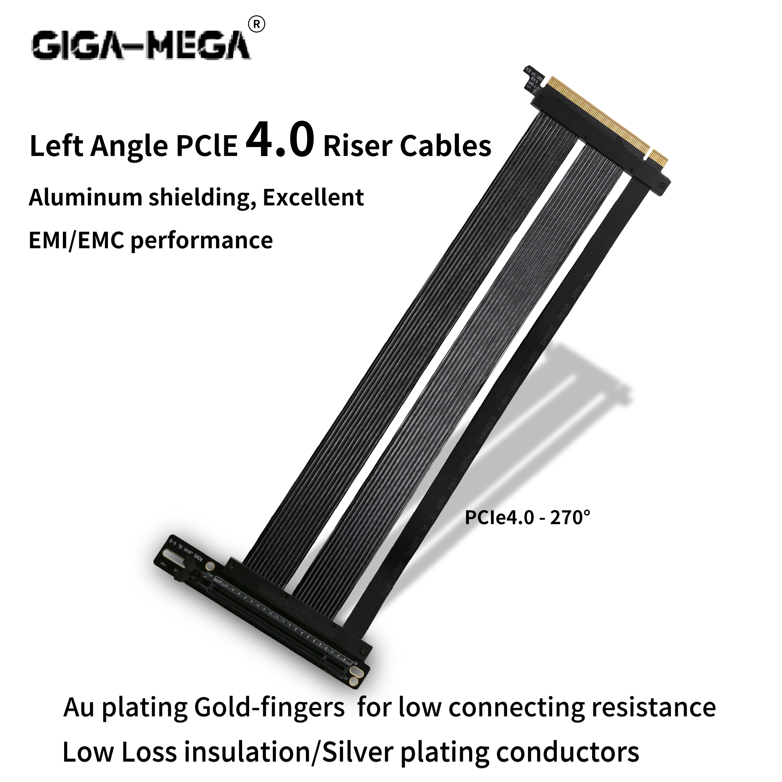Left Angle PClE 4.0 Riser  cab - Vertical Gpu Bracket reseña y precio