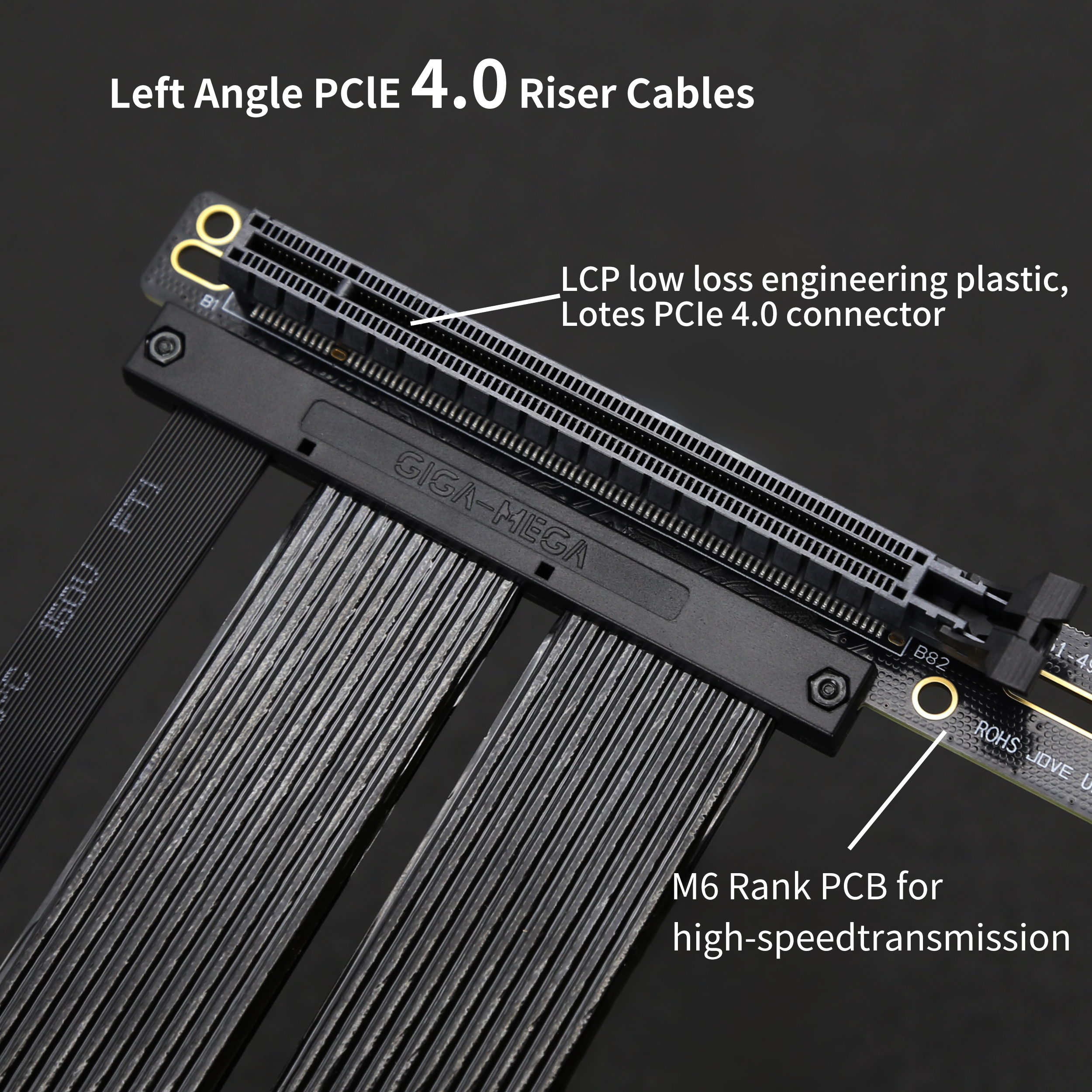 Left Angle PClE 4.0 Riser  cab - Vertical Gpu Bracket reseña y precio