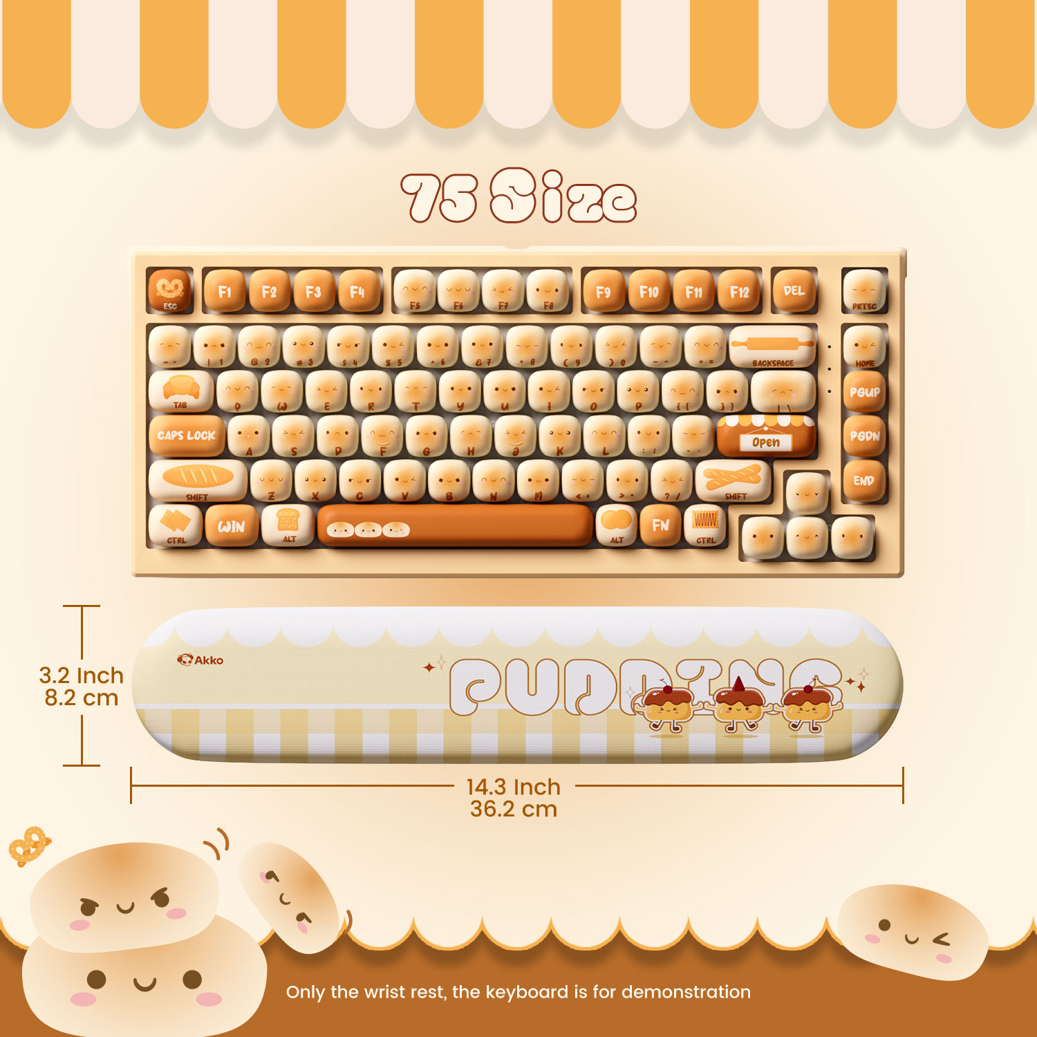 Akko Pudding Buns Keyboard Wri - Wrist Rest Ergonomic reseña y precio