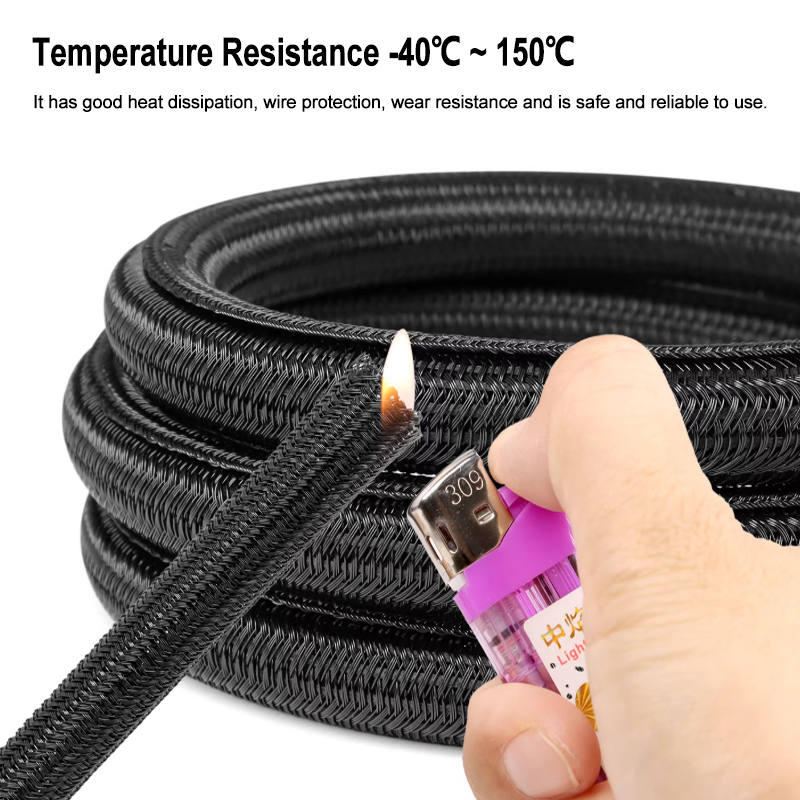 2/10m Black PET Braided Self-C - Cable Sleeve Braided reseña y precio