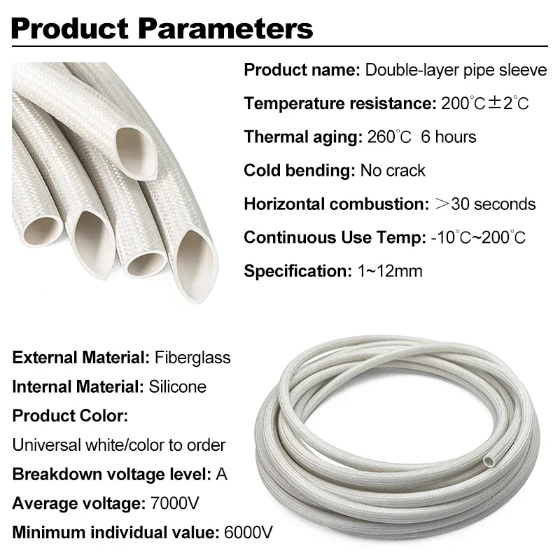 7000V 200 Deg High Temperature - Cable Sleeve Braided reseña y precio