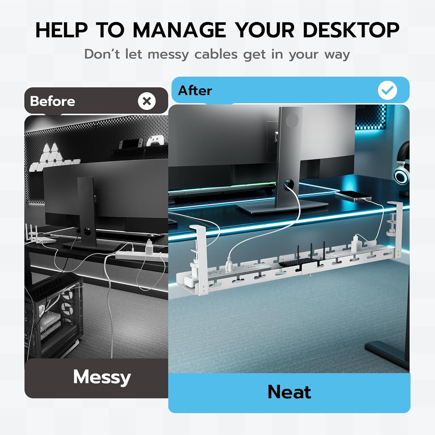 Extendable Under Desk Cable Ma - Gaming Office Accessories reseña y precio