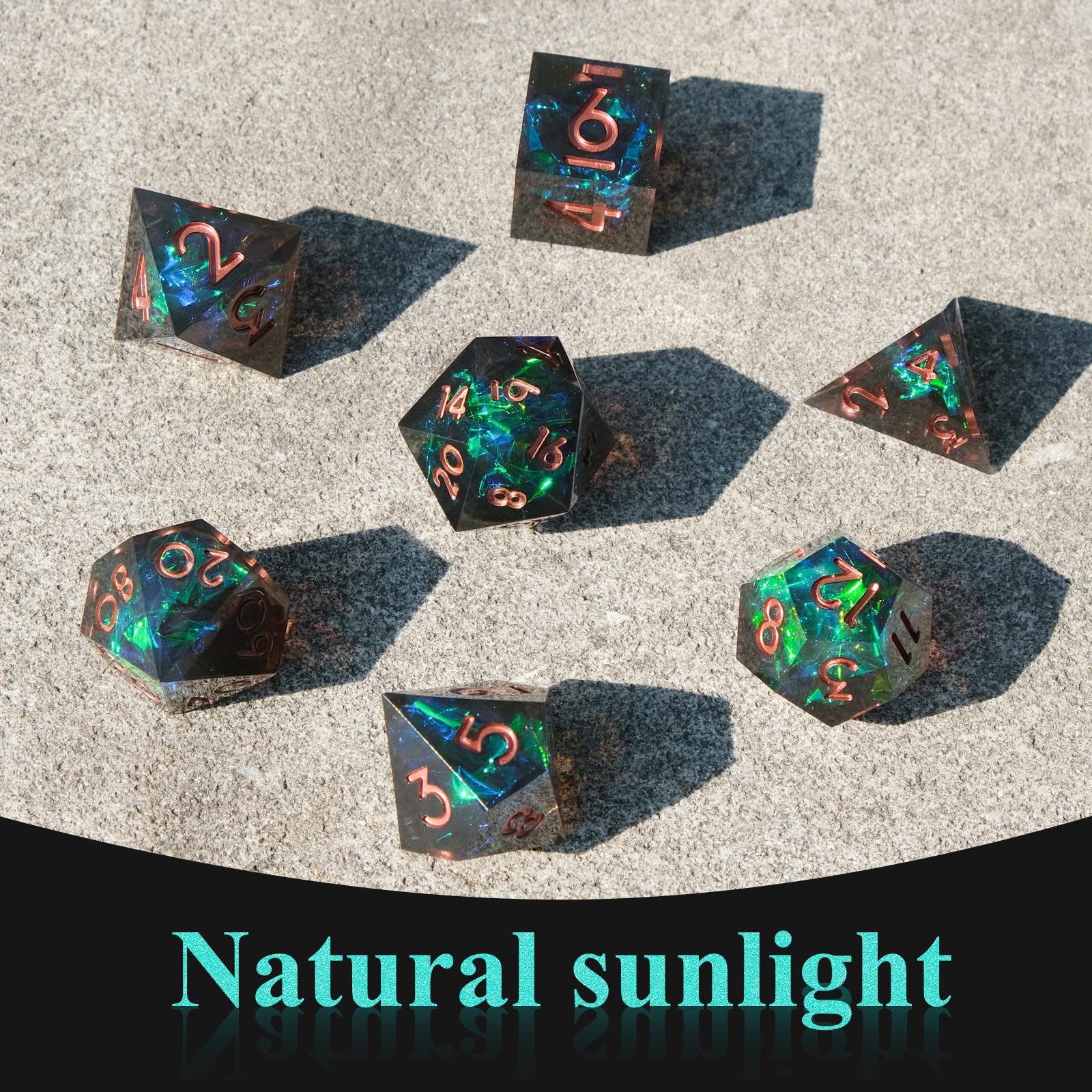 Resin Sharp Edge DND Dice Set  - Gaming Handheld Accessories reseña y precio