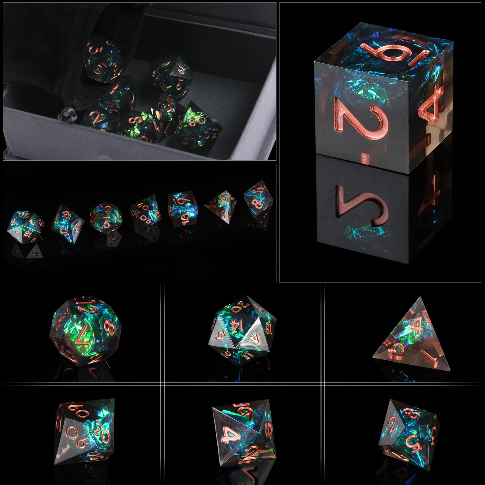Resin Sharp Edge DND Dice Set  - Gaming Handheld Accessories reseña y precio