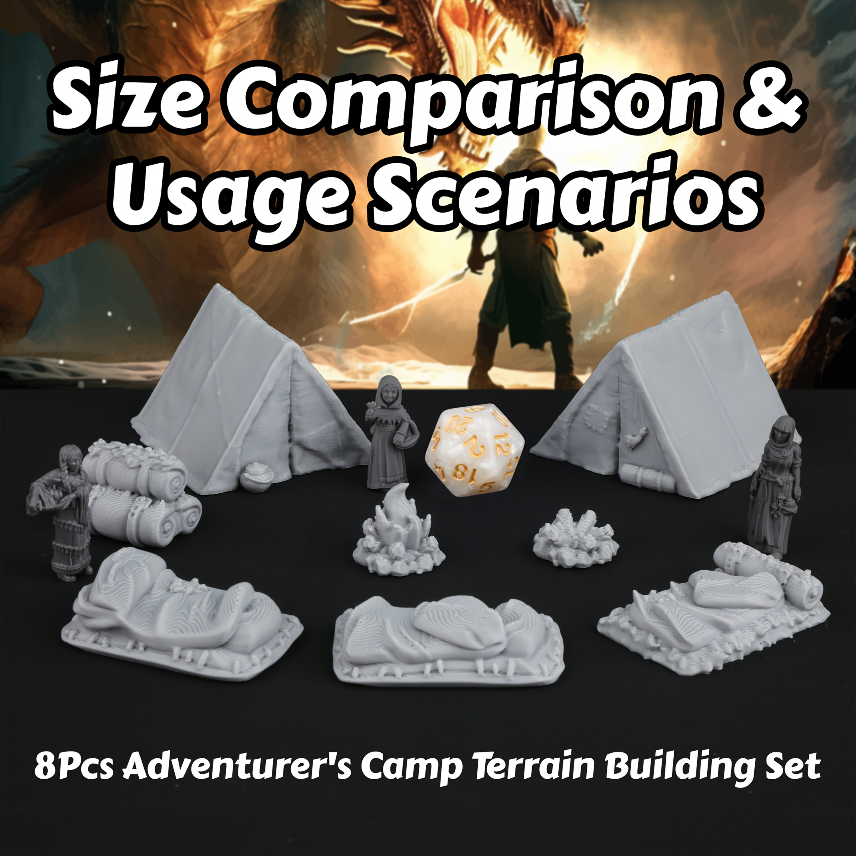 8pcs RPG Adventurer's Camp Min - Gaming Handheld Accessories reseña y precio